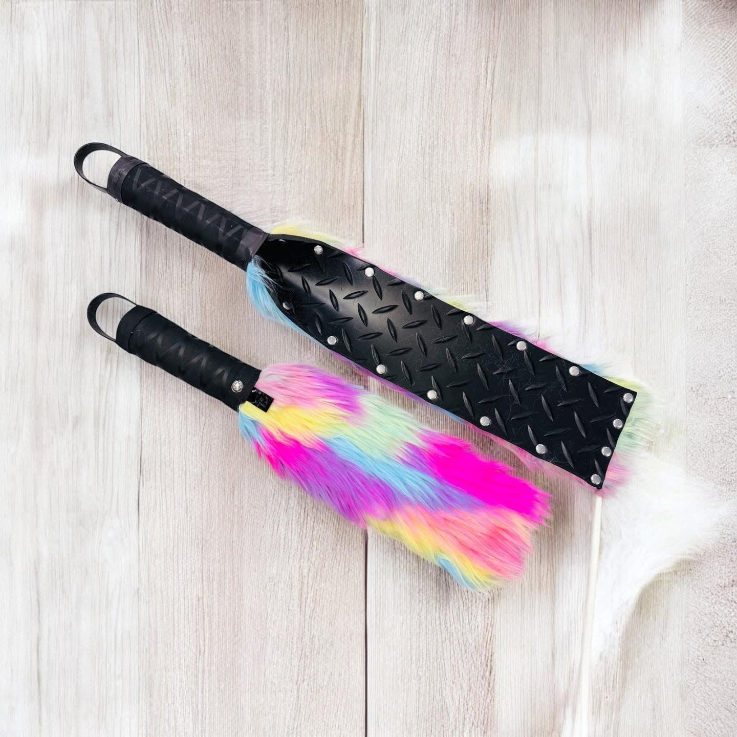Faux fur and Rubber Paddles
