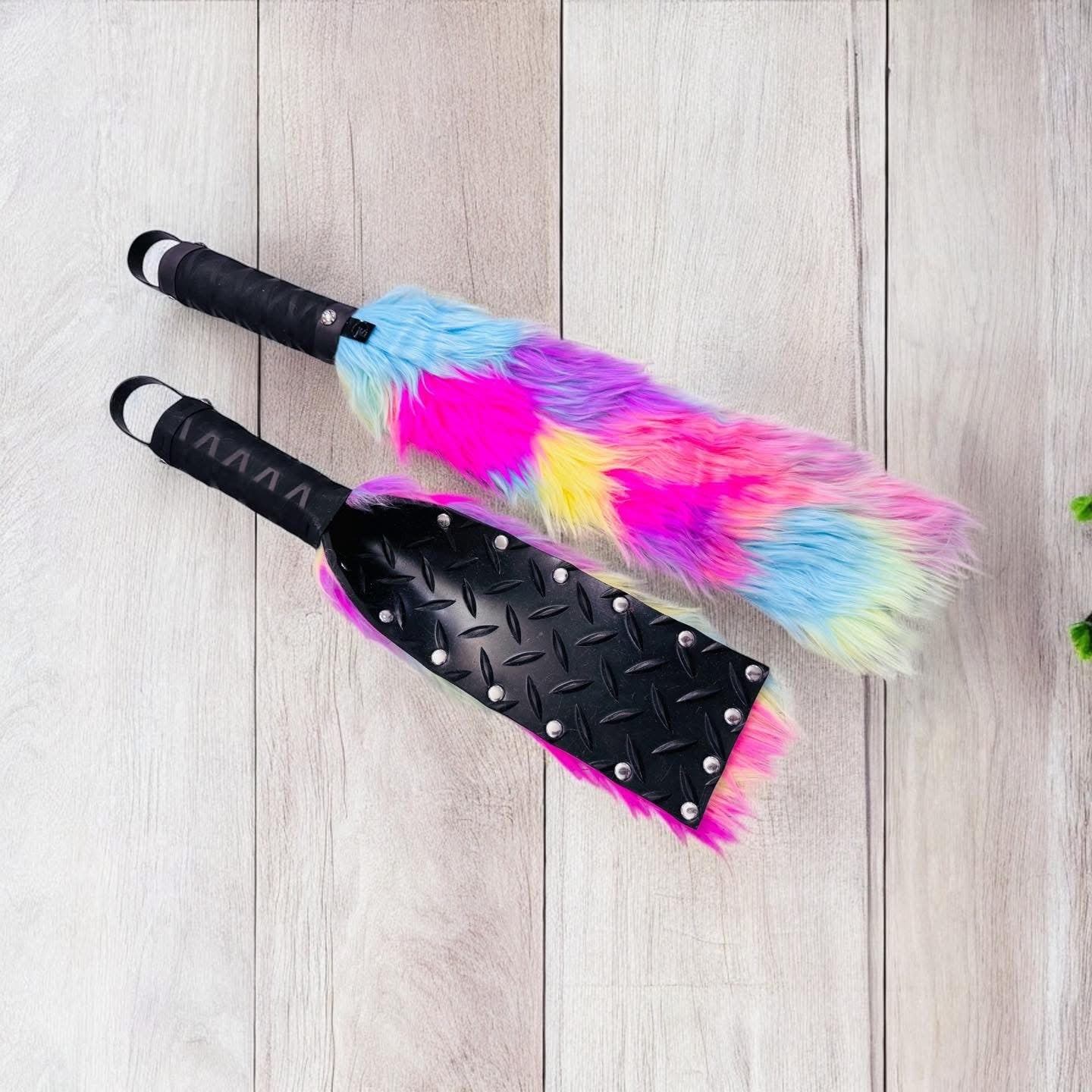 Faux fur and Rubber Paddles